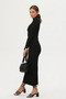 Women's Black Turtleneck Long Maxi Dress - 3