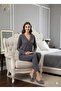 Long Sleeve Piped Shirt Collar Modal Cotton Pajama Set Lna30Ptly01 - 2