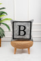 Gray Colored Black Heart Letter B Digital Print Throw Pillow Case - 2