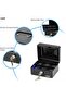 Small Cash Box Steel Register with Tray & Lock, 15x12x7.5cm, Black - 3