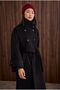 Funnel Neck Long Coat Black - 5