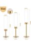 Glass Hurricane Candleholder Set of 3 - Gold Ribbed Glass Candlesticks - 7