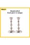 Rely+ Silver Candle Holders Set of 2 - Decorative Taper Candle Holders - 7