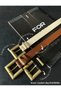 3-Piece Antique Square Buckle Bridged Women's Belt, Trouser Belt, Coat Belt, Dress Belt