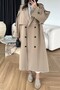 Camel Shoulder Long Apolleted Polyviscon Long Trench Coat 9476 - 2