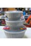 A set of three containers for storing food, vegetables, and salad; multi-purpose - 7