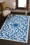 Mosso Blue Tonda Vines Patterned Woven Base Modern Decorative Carpet Mosso1729 - 2