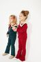 Embroidered Ribbed Knit Top and Bottom Girl's Suit - 3