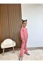Girls' Cotton Dusty Rose Mini Floral Pattern Sweatshirt & Flare Sweatpants Set - 4