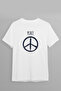 Design World Peace One Front Print Oversized Cotton Crew Neck Unisex T-Shirt