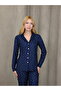 Grody.T Women's Suede Velvet Buttoned Shirt Collar Long Sleeve Bottom Top Patterned Pajama Set - 6