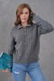 Hair Braid Detail Half Placket Button Polo Neck Knitwear Sweater Aw25Kz0097 - 4