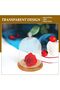 Glass Dome Cloche with Wood Base - Tealight Holder (15 x 9 x 9 cm) - 3