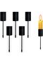 5-Piece Small Metal Candlestick Holders - Black