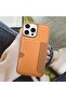 iPhone 16 Pro Max Leather Anti-Fingerprint Case with Wallet Card Slot (Brown) - 2