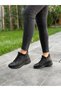 Black Skin Leather Stretch Fabric Women's Casual Boots - 3
