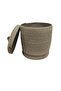 Set of 4 Jute Baskets with Lids Dirty Laundry Toy and Bathroom Organizer Decorative Wicker Box - 5
