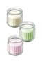 Set of 3 Scented Candles in Glass – Vanilla, Apple, Jasmine (12-Hour Burn Time)