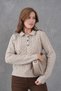 Hair Braid Detail Half Placket Button Polo Neck Knitwear Sweater Aw25Kz0097 - 6
