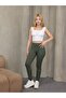 Grody.T Khaki Color High Waist Shaping / Sculpting Push-Up Leggings Stretch Fabric Basic Model Luxury Fabric Comfortable and Stylish - 7