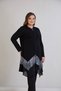Women's Classic Cut Skirt Leather Detailed Zippered Plus Size Stylish Cardigan - 2