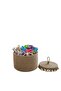 Handmade Fringed Lid Jute Basket Decorative Makeup and Jewelry Organizer Multi-Purpose Box 30X20Cm - 3