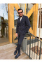 Italian Style Striped S Slim Fit K Double-Breasted Suit - 7