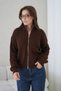 Oversized Mock Neck Zippered Knitwear Cardigan Aw25Hi0065