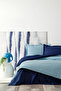 Colormix Duz Single Duvet Cover Set - Aqua Navy Blue - 2