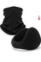 Black Thermal Fleece Neck Warmer and Black Neck Warmer Ear Muffs Set Unisex Winter - 5