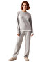 Women's Melange Soft Loungewear Set Crew Neck Long Sleeve Functional Durable Modern - 4