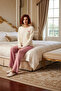 Heart Embroidered Corded Fabric Knitted Pajama Set Women's Functional Durable Quality Comfortable Sports - 3