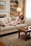 Women's Powder Winter Themed Printed Pajama Set Functional Durable Quality Comfortable Casual