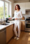 Women's Floral Corded Fabric Pajama Set Functional Durable Quality Comfortable Aesthetic Modern - 2