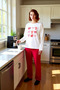 Women's Ribbon Patterned Red Polka Dot Pajama Set Functional Durable Quality Sports - 2