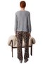 Women's Leopard Print V-Neck Long Sleeve Home Wear Set Functional Durable Quality Sports - 6