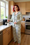 Spotted Shirt Collar Pajama Set Women's Functional Durable Quality Comfortable Aesthetic Stylish - 2