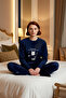 Velvet Cat Embroidered Pajama Set Women's Functional Durable Quality Comfortable Aesthetic Stylish - 3