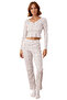 Women's Floral Lace Detailed Corded Fabric Pajama Set Functional Durable Quality Comfortable - 4