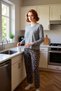 Women's Leopard Print V-Neck Long Sleeve Home Wear Set Functional Durable Quality Sports - 3