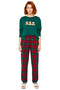 Women's Teddy Bear Embroidered Plaid Pajama Set Functional Durable Quality Comfortable Aesthetic Stylish - 4
