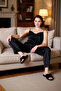 Satin Degaje Collar Thin Strap Tank Top and Pipe Leg Pants Set Women's Functional Aesthetic