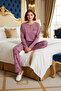 Women's Dusty Rose Star Printed Oversized Pajama Set Functional Durable Quality Sports - 3
