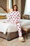 Women's Heart Pajama Set Long Sleeve Crew Neck Functional Durable Quality Aesthetic - 4