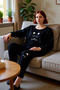 Cat Printed Cotton Home Wear Set Women's Functional Durable Quality Comfortable Aesthetic