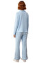 Women's Corded Fabric Shirt Pants Pajama Set Functional Durable Quality Comfortable Modern - 5