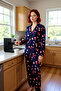 Women's Heart Printed Shirt Collar Pajama Set Functional Durable Quality Comfortable Stylish - 2