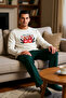 Women's New Year Themed Pajama Set Crew Neck Long Sleeve Functional Durable Quality