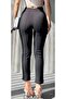 Women's Tapered Leg Front and Back Printed Tapered Leg Crepe Pants - 2