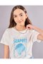 Senior Girls White Seaport Print T-Shirt - 4